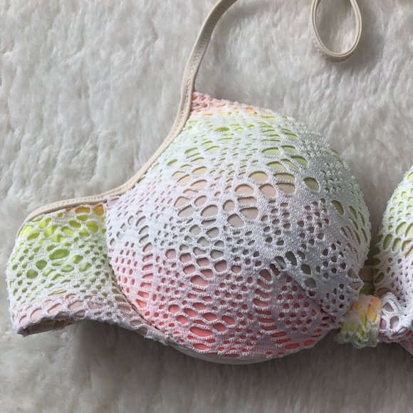 Victoria’s Secret PINK | Halter Push-up Rainbow Bikini Top - Picture 4 of 10
